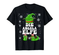 Weihnachten Elf Vorname Angela Elfe Damen Mädchen T-Shirt von Elf Weihnachten Geschenke Im Elf Familien Outfit