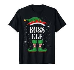 Boss Elf Tshirt Outfit Weihnachten Familie Elf Christmas T-Shirt von Elf Weihnachtsshirt Familien Outfit Partnerlook