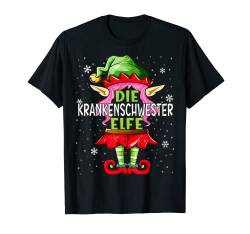 Krankenschwester Elfe Tshirt Weihnachten Familie Christmas T-Shirt von Elf Weihnachtsshirt Familien Partnerlook Outfit