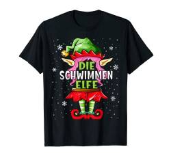 Schwimmen Elfe Tshirt Outfit Weihnachten Familie Christmas T-Shirt von Elf Weihnachtsshirt Familien Partnerlook Outfit