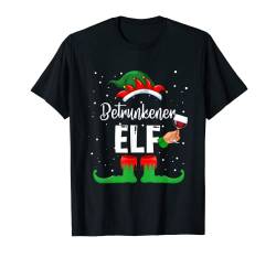 Herren Betrunkener Elf Kostüm Weihnachten Pyjama Xmas Elf Glühwein T-Shirt von Elfe Familien Partnerlook Weihnachten Pyjama