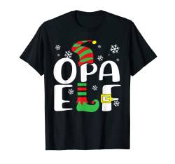 Herren Opa Elf Kostüm Familien Outfit Weihnachten Elf Pyjama Xmas T-Shirt von Elfe Familien Partnerlook Weihnachten Pyjama