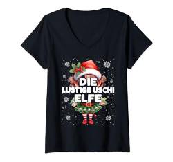 Lustige Uschi Elfe Weihnachten Elfen & Weihnachtselfen T-Shirt mit V-Ausschnitt von Elfe Weihnachtsoutfit Wichtel & Mehr