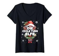 Turn Elfe Turnerin Weihnachten Elfen & Weihnachtselfen T-Shirt mit V-Ausschnitt von Elfe Weihnachtsoutfit Wichtel & Mehr
