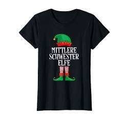 Mittlere Schwester Elfe Partnerlook Outfit Familie Weihnacht T-Shirt von Elfen Partnerlook Weihnachten by FreakyTStore