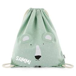 Elfenstall Personalisierter Turnbeutel Kindergartentasche von Trixie Baby mit Wunschname (Eisbär) von Elfenstall