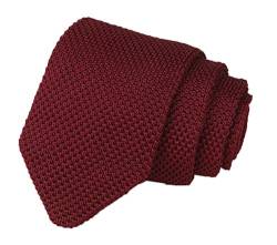 Elfeves Herren Dünne Knit-Bindung Weinlese-Smart-Patterned Solid Color Lässige Krawatte EinheitsgröÃŸe Weinrot von Elfeves