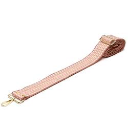 Elie Beaumont Schulterriemen längenverstellbarer Tragegurt breiter Schultergurt für Taschen Umhängegurt Pink Macaroon, 68cm-128cm, Karabiner in Gold: 4cm von Elie Beaumont