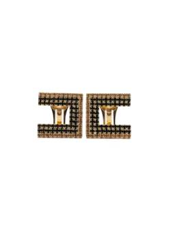 Elisabetta Franchi Ohrringe OR37M37E2 Schwarz/Gold TU von Elisabetta Franchi