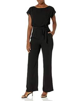 Eliza J Damen Cap Sleeve Wide Leg Jumpsuit Kleid, schwarz, 38 von Eliza J