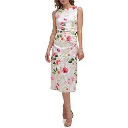 Eliza J Damen Midi-Stil Stretch Jacquard U-Boot-Ausschnitt bedrucktes Blumenkleid Kleid für besondere Anlässe, Elfenbeinfarben, 44 von Eliza J