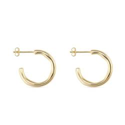 Chunky 14K Thick Gold Hoop Earring Gold Vintage Statement Geometric Earring Medium Hoop Earring Minimalist Hoop Earring Bohemian von Elk & Bloom
