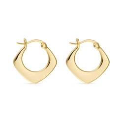 Gold Creolen, 18k Gold Huggie Hoops, Square Hoop Earrings - Small Gold Hoop - Geometric Earring - Minimalist Gold Boho Earring von Elk & Bloom