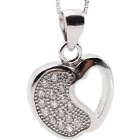 ELLAWIL Herzkette Silberkette Kette mit Herz Anhänger Damen Zirkonia Halskette Mädchen (Kettenlänge 50 cm, Sterling Silber 925), inklusive Geschenkschachtel von Ellawil