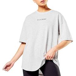 Elle Sport - Damen T-Shirt im Boyfriend-Stil - für Fitness & Gym - Grau - L von Elle Sport
