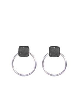 Ellen Kvam Back-Front Hoop and stud earring - Grey von Ellen Kvam Jewelry