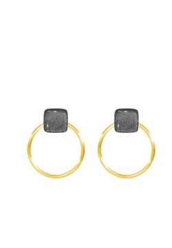 Ellen Kvam Back-Front Hoop and stud earring - Grey von Ellen Kvam Jewelry