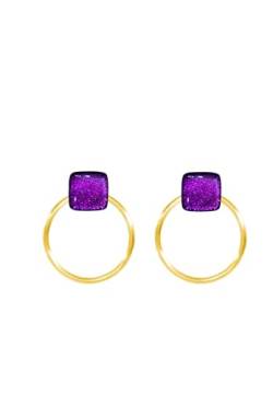 Ellen Kvam Back-Front Hoop and stud earring - Purple von Ellen Kvam Jewelry