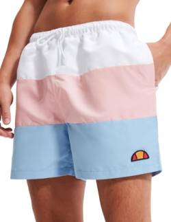 Ellesse Badehose für Herren, Modell Himmel, Synthetik, Weiß/Hellrosa/Hellblau, 50 von Ellesse