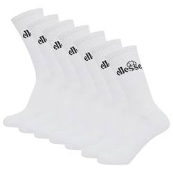 Ellesse Unisex Sport-Socken, 7 Paar - Trego Sport Sock, Crew Socks, Tennis, Ripp-Bündchen, Logo Weiß 40-42 von Ellesse