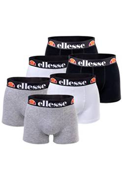 ellesse Boxershorts Fashion Boxer Herren Trunk Shorts Unterwäsche 6er Pack , Farbe:415 - White/Black/Grey, Bekleidungsgröße:S von Ellesse