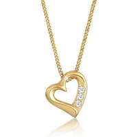 Elli DIAMONDS Collierkettchen Herz Liebe Diamant (0.045 ct) 585 Gelbgold von Elli DIAMONDS