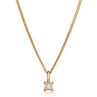 Elli DIAMONDS Kette mit Anhänger Diamant (0.1 ct) Viereck Solitär 925 Silber von Elli DIAMONDS