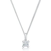 Elli DIAMONDS Kette mit Anhänger Diamant (0.1 ct) Viereck Solitär 925 Silber von Elli DIAMONDS