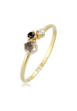 Elli DIAMONDS Ring Damen Elegant mit Diamant (0.03 ct.) Topas und Turmalin Edelstein in 375 Gelbgold von Elli DIAMONDS