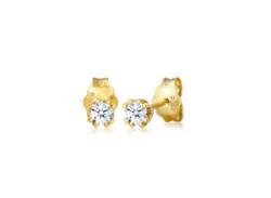 Paar Ohrstecker ELLI DIAMONDS "Solitär Stecker Diamant (0.06 ct.) 585 Gelbgold" Ohrringe Gr. OneSize, 0.024 carat ct P1 = bei 10-facher Vergrößerung erkennbare Einschlüsse mit Diamanten, Gelbgold 585, goldfarben (gold, weiß) Damen Ohrstecker von Elli DIAMONDS