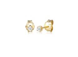 Paar Ohrstecker ELLI DIAMONDS "Stecker Basic Diamant (0.03 ct.) 375er Gelbgold" Ohrringe Gr. OneSize, 0.012 carat ct P1 = bei 10-facher Vergrößerung erkennbare Einschlüsse mit Diamanten, Gelbgold 375, weiß (weiß, schwarz) Damen Ohrstecker von Elli DIAMONDS