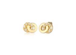 Paar Ohrstecker ELLI DIAMONDS "Stecker Infinity Diamanten (0.06 ct) 375 Gelbgold" Ohrringe Gr. OneSize, 0.012 carat ct P1 = bei 10-facher Vergrößerung erkennbare Einschlüsse mit Diamanten, Gelbgold 375, goldfarben (gold, weiß) Damen Ohrstecker von Elli DIAMONDS