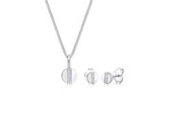 Schmuckset ELLI DIAMONDS "Kreis Geo Form Diamant (0.05 ct.) 925 Silber Figa" Schmuck-Sets Gr. OneSize, silberfarben (silber, weiß) Damen Schmucksets von Elli DIAMONDS