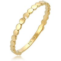 Elli Premium Fingerring Plättchen Rund Stapelring Geo Basic 375 Gelbgold, Kreis von Elli Premium