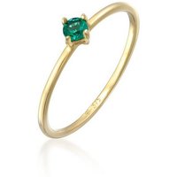 Elli Premium Fingerring Synthetischer Smaragd Solitär 375er Gelbgold von Elli Premium