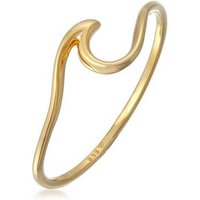 Elli Premium Fingerring Wellen Wave Strand Maritim 375 Gelbgold, Wellen von Elli Premium