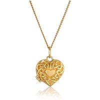 Elli Premium Kette mit Anhänger Herz Ornament Amulett Medaillon 585 Gelbgold, Herz von Elli Premium