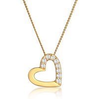 Elli Premium Kette mit Anhänger Herz Zirkonia 585 Gelbgold, Herz von Elli Premium