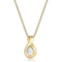 Elli Premium Kette mit Anhänger Infinity Zirkonia Unendlichkeit 585 Gelbgold, Infinity von Elli Premium