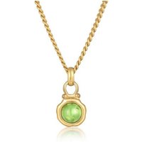 Elli Premium Kette mit Anhänger Peridot Rund Cabochon Klassik 925 Silber vergoldet von Elli Premium