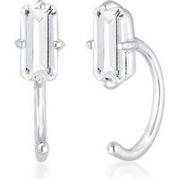 Elli Premium Paar Ohrhänger Creolen Stecker Hoops Edelstein 925 Silber von Elli Premium