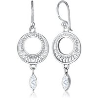 Elli Premium Paar Ohrhänger Ornament Zirkonia Marquise 925 Sterling Silber, Ornament von Elli Premium