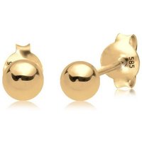 Elli Premium Paar Ohrstecker Kugel Geo Basic Minimal Edel Filigran 585 Gelbgold, Kugel von Elli Premium