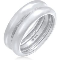 Elli Premium Partnerring Bandring Double Unisex 925 Ring rhodiniert von Elli Premium
