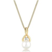 Elli Premium Perlenkette Infinity Unendlichkeit Topas 585 Gelbgold von Elli Premium