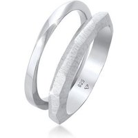 Elli Premium Ring-Set Bandring Basic Gedreht Struktur (2 tlg) 925 Silber von Elli Premium