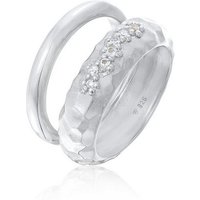 Elli Premium Ring-Set Topas Bandring Set Elegant 925 Silber rhodiniert, Ring Set von Elli Premium