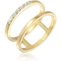 Elli Premium Verlobungsring Verlobungsring Doppelring Topas Stein 375 Gelbgold von Elli Premium