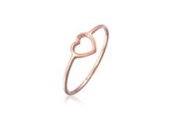 Fingerring ELLI PREMIUM "Bandring Herz Symbol Trend 750 Roségold (18 Karat)" Fingerringe Gr. 58 mm, ohne Stein, Roségold 750, 1 mm, rosegold Damen Fingerringe von Elli Premium