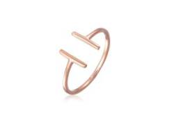 Fingerring ELLI PREMIUM "Geo Statement Basic Minimal 750 Roségold" Fingerringe Gr. 52 mm, ohne Stein, Roségold 750, 1.5 mm, rosegold (gold) Damen Fingerringe von Elli Premium